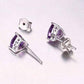 Feshionn IOBI Earrings Amethyst Trillion Cut 1.4CT IOBI Precious Gems Stud Earrings