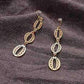 Feshionn IOBI Earrings Antiqued Gold Oval Coin Link Dangling Earrings