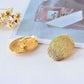 Feshionn IOBI Earrings Brushed Gold Oval Disk Clip-On Earrings