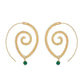 Feshionn IOBI Earrings Enlightened Jewel Accented Spiral Hoop Earrings in Silver or Gold Tone