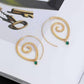 Feshionn IOBI Earrings Enlightened Jewel Accented Spiral Hoop Earrings in Silver or Gold Tone