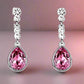 Feshionn IOBI Earrings Fuschia Pink IOBI Crystals Dew Drop Earrings - Choose Your Color