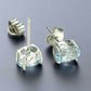 Feshionn IOBI Earrings Ice Blue Genuine Topaz Oval Cut 1.8 CT IOBI Precious Gems Stud Earrings