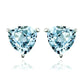 Feshionn IOBI Earrings Ice Blue Genuine Topaz Trillion Cut 1.8 CT IOBI Precious Gems Stud Earrings