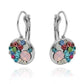 Feshionn IOBI Earrings Light Pink Stone Party Confetti Austrian Crystal White Gold Plated Leverback Earrings