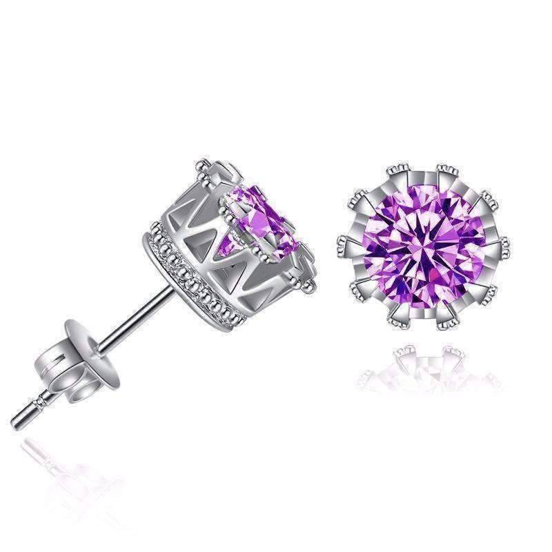 Feshionn IOBI Earrings Majestic Crown IOBI Crystal Silver Stud Earrings in Three Colors