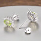 Feshionn IOBI Earrings Milan Green Halo Oval Cut 1CTW Genuine Peridot IOBI Precious Gems Earrings