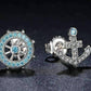 Feshionn IOBI Earrings Nautical Adventure Blue Topaz Irregular Sterling Silver Stud Earrings