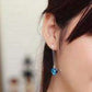 Feshionn IOBI Earrings ON SALE - Aqua Blue Austrian Crystal Heart Silver Thread Earrings