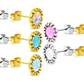 Feshionn IOBI Earrings ON SALE - Aurora Borealis Glass Button Stud Stainless Steel Earrings