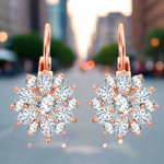 18K Gold Plated Austrian Crystal Flower Earrings for Women – Perfect for Special Occasions, Casual or Dressy