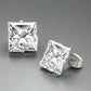 Feshionn IOBI Earrings ON SALE - Princess Cut Swiss Cubic Zirconia Stud Earrings Square 316 Stainless Steel