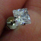 Feshionn IOBI Earrings ON SALE - Princess Cut Swiss Cubic Zirconia Stud Earrings Square 316 Stainless Steel