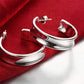 Feshionn IOBI Earrings ON SALE - Silver Smooth Hoop Stud Earrings