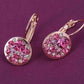Feshionn IOBI Earrings Party Confetti Austrian Crystal Rose Gold Plated Leverback Earrings