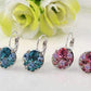 Feshionn IOBI Earrings Party Confetti Austrian Crystal White Gold Plated Leverback Earrings