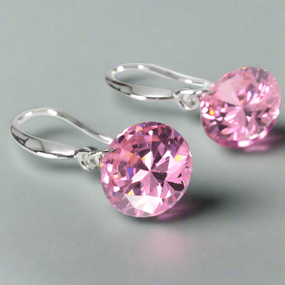 Feshionn IOBI Earrings Pink Quartz / 10mm Naked IOBI Crystals Drill Earrings - The Exotic Collection by Feshionn IOBI