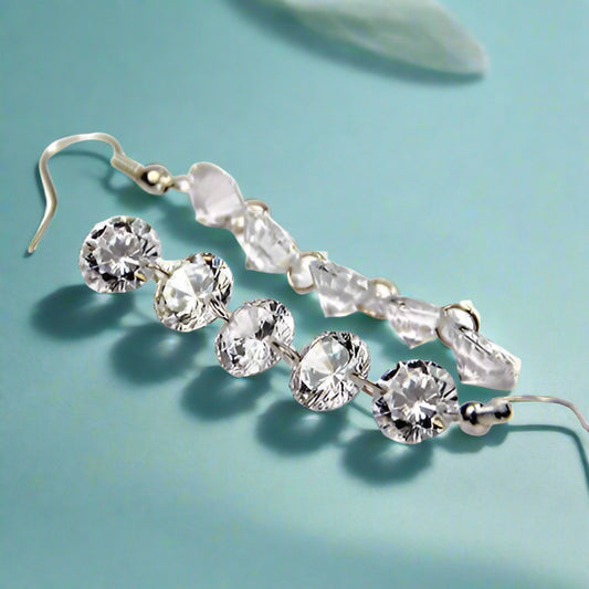 Feshionn IOBI Earrings Platinum Naked IOBI Crystals Drill Earrings - Party of 5
