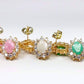 Feshionn IOBI Earrings Polished Pastel Druzy Quartz & CZ Stud Earrings - Your Choice of Color