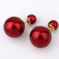 Feshionn IOBI Earrings Red Bowling Pin Reversible Pearl Earrings - Five Colors to Choose!