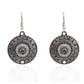 Feshionn IOBI Earrings Round Roman Stamped Medallion Silver Hook Earrings