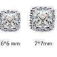 Feshionn IOBI Earrings Royal Princess 6mm Cut Simulated White Or Pink Sapphire Stud Earrings