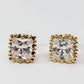 Feshionn IOBI Earrings Royal Princess 6mm Cut Simulated White Or Pink Sapphire Stud Earrings