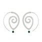 Feshionn IOBI Earrings Silver Tone Enlightened Jewel Accented Spiral Hoop Earrings in Silver or Gold Tone