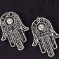 feshionn IOBI Earrings Silvery Sparkle Hamsa Stud Earrings