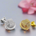 Silver or Gold Mesh Love Knot Stud Earrings – Bridal & Everyday