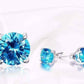 Feshionn IOBI Earrings Tahitian Blue 5.9CT Round Blue Topaz IOBI Precious Gems Stud Earrings