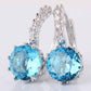 Feshionn IOBI Earrings Topaz CZ Solitaire Hoop Earrings