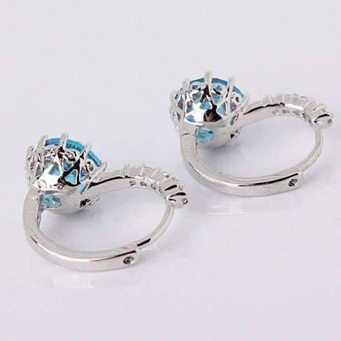 Feshionn IOBI Earrings Topaz CZ Solitaire Hoop Earrings
