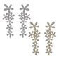 Feshionn IOBI Earrings Yellow Gold Flower Crystal Drop Chandelier Earrings in Yellow or White Gold
