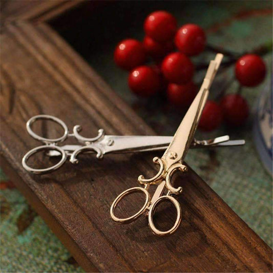 Feshionn IOBI Hair Jewelry Silver Vintage Victorian Scissors Hair Clip Barrette