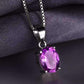 Feshionn IOBI Necklaces Amethyst Oval Cut 1.7CT IOBI Precious Gems Pendant Necklace