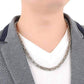 Feshionn IOBI Necklaces Boss Byzantine Box Link Chain 22 inch Stainless Steel Necklace