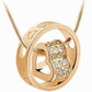 Feshionn IOBI Necklaces Clear on Yellow Gold Banded Love Floating Austrian Crystals Heart Necklace ~ Choose Your Favorite!