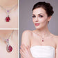 Feshionn IOBI Necklaces Gala 3.8CT Pear Drop Simulated Pigeon Blood Ruby IOBI Precious Gems Pendant