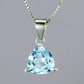 Feshionn IOBI Necklaces Ice Blue Genuine Topaz Trillion Cut 2.2CT IOBI Precious Gems Pendant Necklace