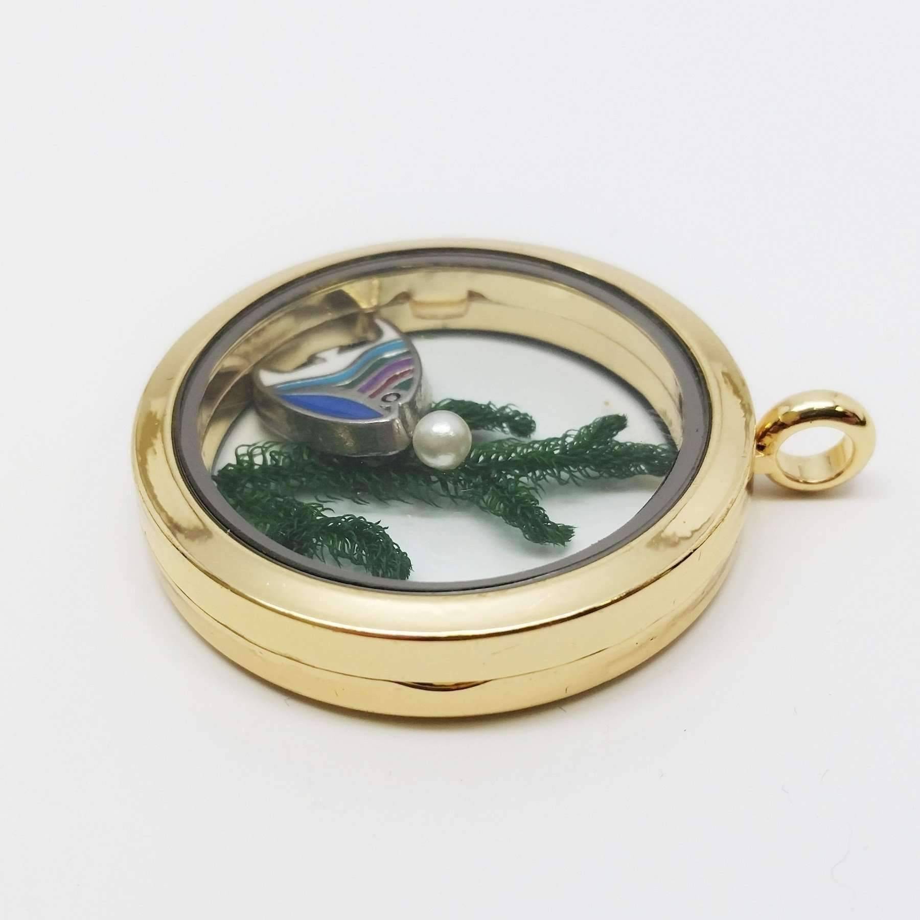 Feshionn IOBI Necklaces Large Gold "Under The Sea" Charm Locket For A Necklace
