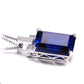 Feshionn IOBI Necklaces Legacy 9CT Emerald Cut Simulated Russian Sapphire IOBI Precious Gems Pendant