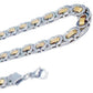 Feshionn IOBI Necklaces LYNX 22 inch Two Tone Flat Byzantine Link Stainless Steel Necklace