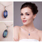 Feshionn IOBI Necklaces Mystic Blue Rainbow Fire 11.8CT Oval IOBI Precious Gems Pendant Necklace