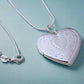 Feshionn IOBI Necklaces ON SALE - Floral Design Stamped Sterling Silver Heart Locket Necklace
