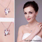 Feshionn IOBI Necklaces "Peace" Multi Color Zirconia Dove Pendant Necklace Sterling Silver