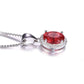 Feshionn IOBI Necklaces Pink Tourmaline Oval Cut 1.7CT IOBI Precious Gems Halo Pendant Necklace