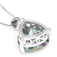 Feshionn IOBI Necklaces Rainbow Fire Genuine Mystic Topaz Trillion Cut 4CT IOBI Precious Gems Pendant Necklace
