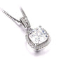 Feshionn IOBI Necklaces Reina 3CT Cushion Cut Halo CZ Pendant Necklace