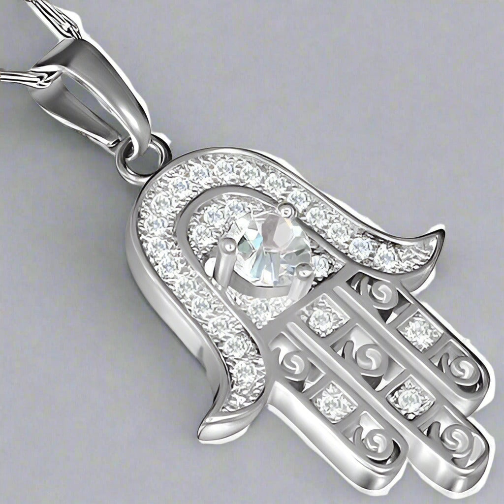 Feshionn IOBI Necklaces Sparkly Hamsa Necklace